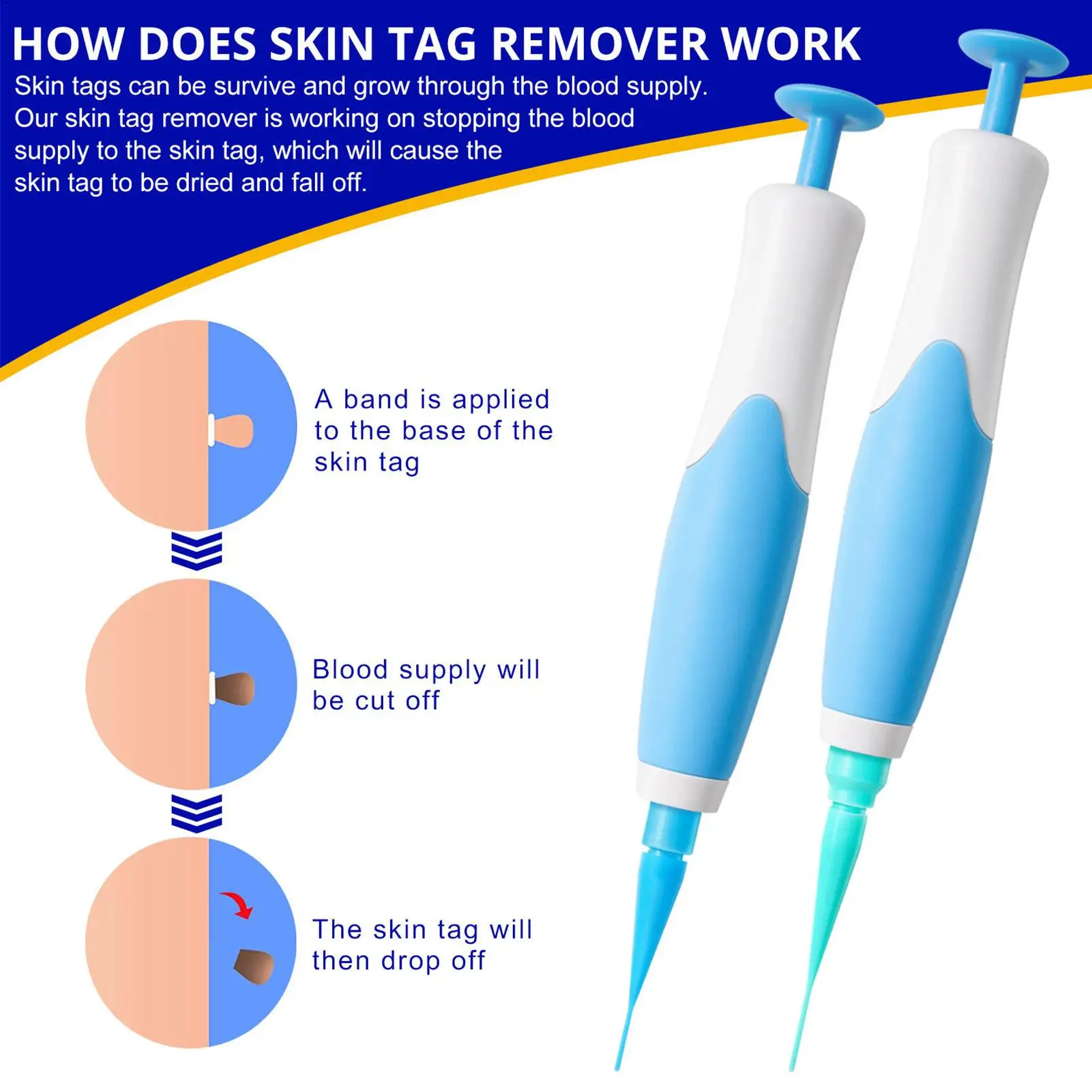 Upgraded Skin Tags Removal Kit 2 Removal Head for Small to Large 2mm to 8mm Sized Skin Tags Remove Skin Tags from Face and Body