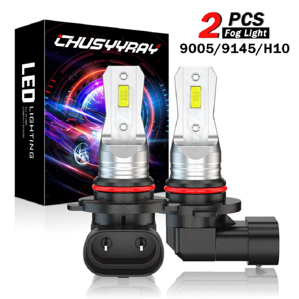 

XWQHJW 2pc Car lights 6000K White 9005 LED Fog Lights Bulbs For BMW E60 525i 530i M5 Alpina B7 Car accsesories