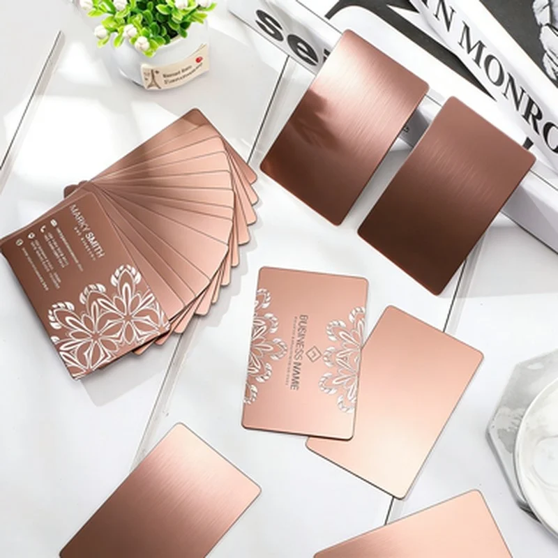 

17pcs Rose Gold Clear Display Staff Identity Aluminum Card Anti Oxidation Alloy Plate Enterprise Management Sheet for Daily Use