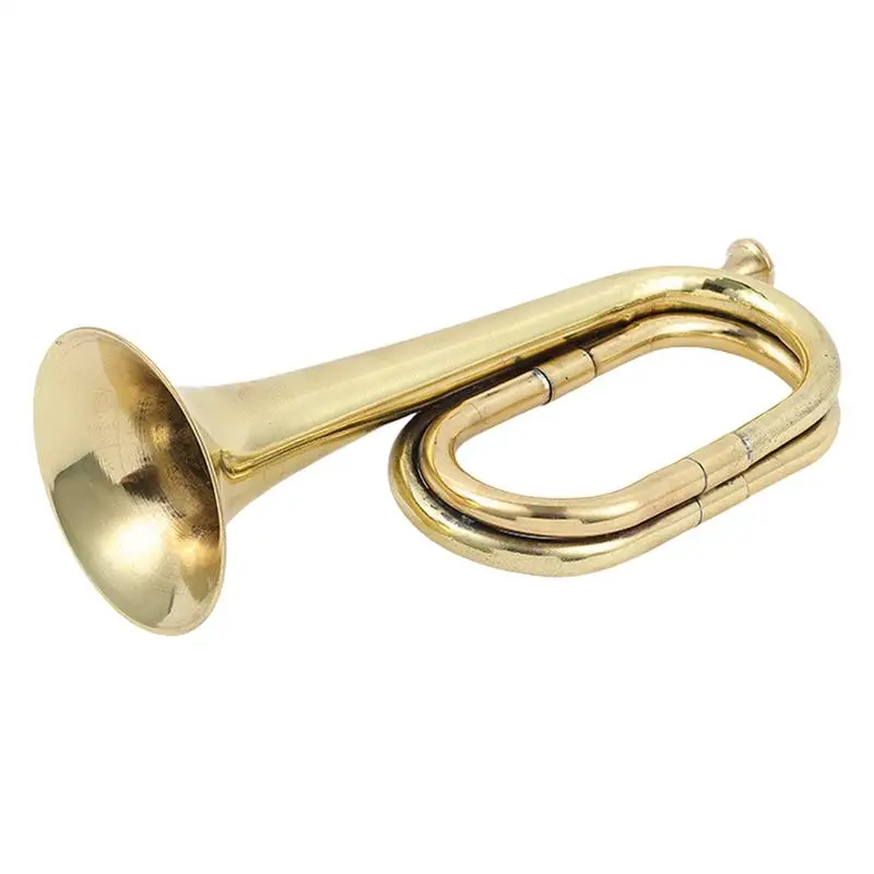 Trumpet Bugle Horn Brass Instrument Toy Trumpet Gold Band & Orchestra Musical Instruments For School Band Festival Atmosphere