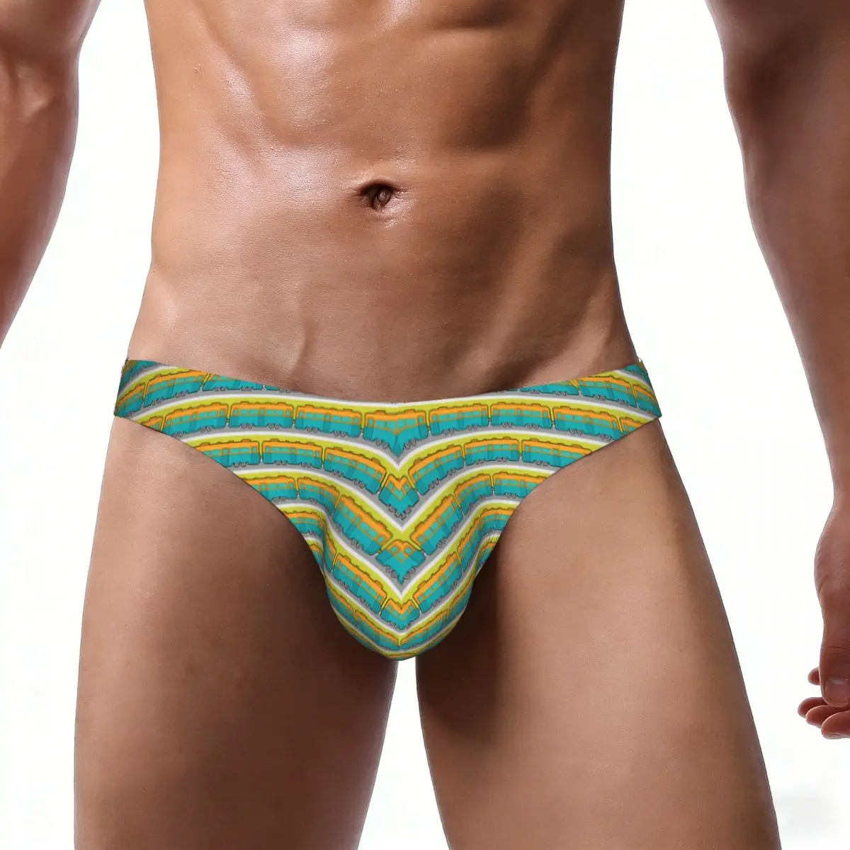 Sexy Man's Underwear Briefs Train Car Pattern Men Underpants