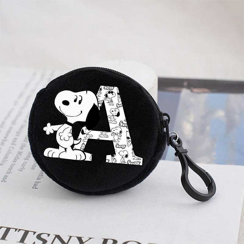 Snoopys Child Boys Girls Coin Purse Cute Letter Cartoon Printing Large Capacity Cosmetic Bag Portable Handbag Kids Birthday Gift