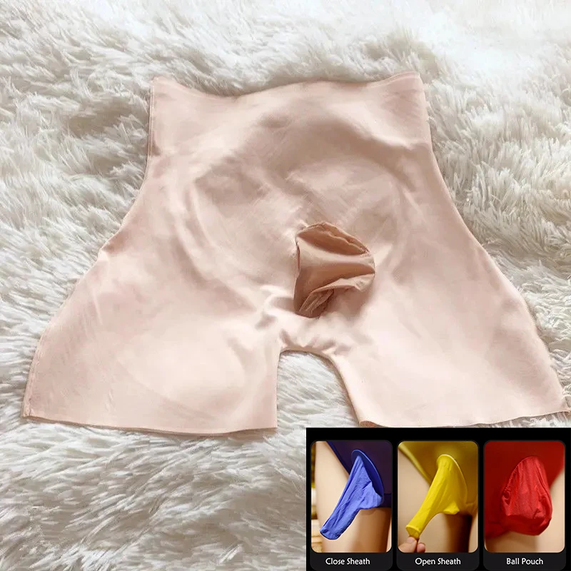 Men's Boxer Shorts Butt Lift High Waist Shape Men's Panties Sexy Male Plus Size Thin Underpants Bottoms Gay Fetish Underwear