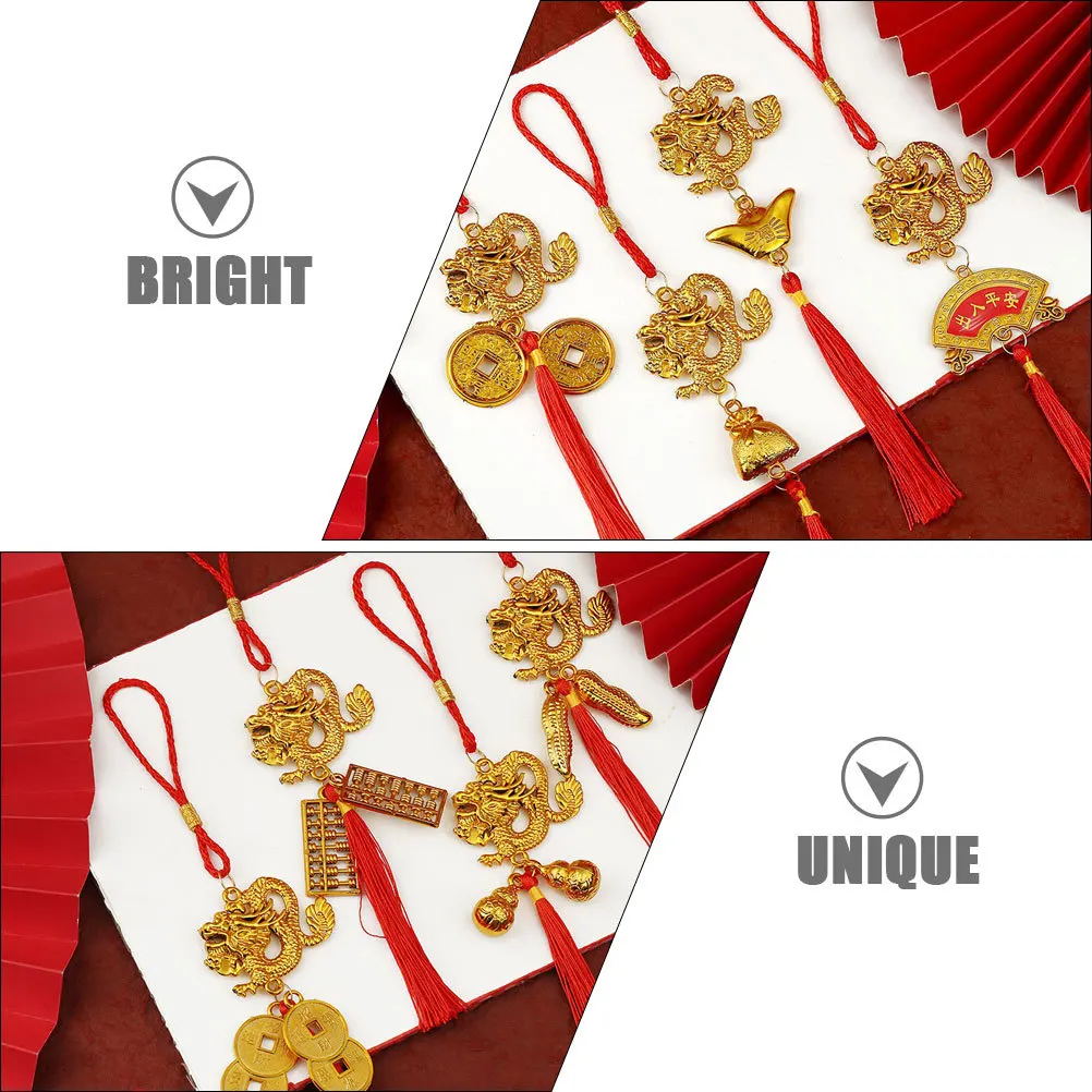 

6Pcs New Year Hanging Decorations Chinese Style Pendant Set for Wall Door Tree Interior Holiday Ornament Festival Supplies