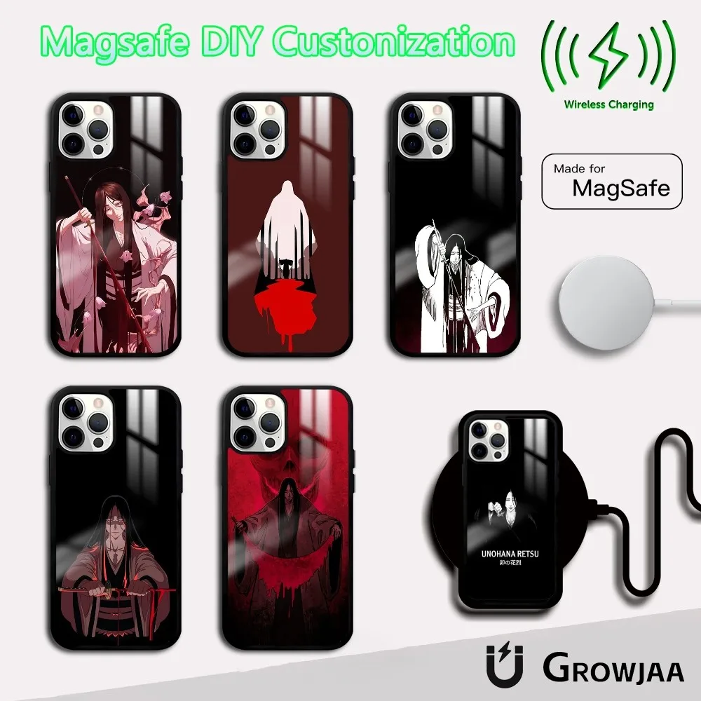 

U-Unohana Retsu B-Bleach Anime Phone Case For iPhone 16 15 14 13 12 11 Pro Max Plus Mini Magsafe Mirror Wireless Magnetic Cover