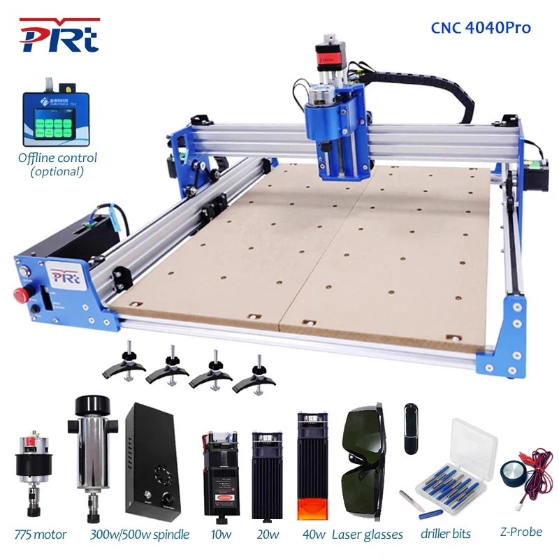 CNC 4040 Pro New Engraving Machine Milling Carving Engraver Router Laser GRBL ER11 Spindle for Wood PCB PVC Acrylic Metal PRTCNC