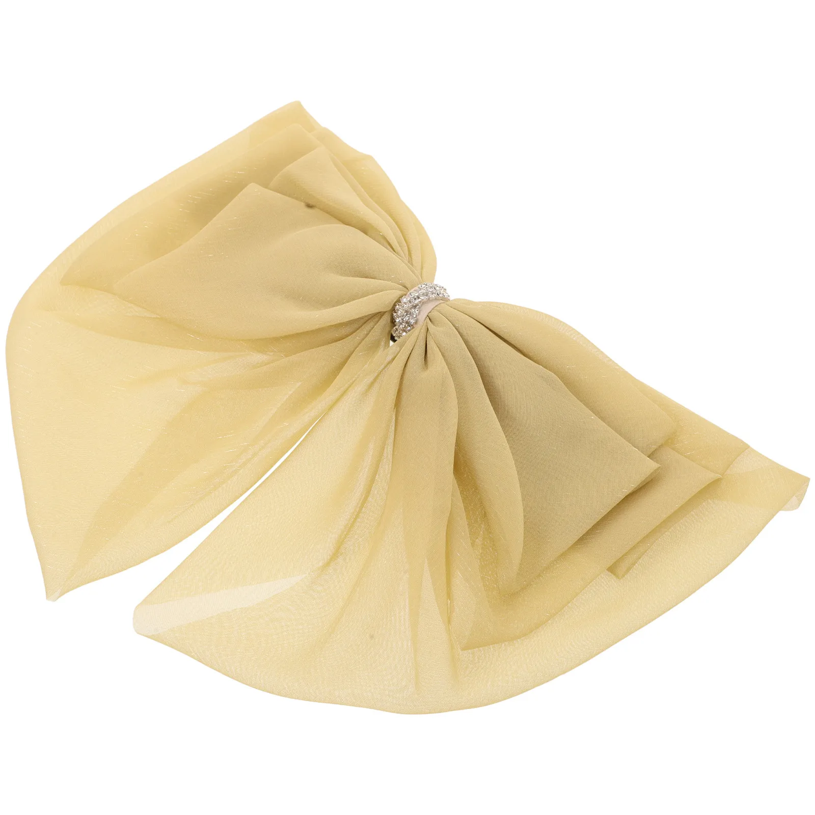 

Заколка для волос с большим бантом из сетчатой ткани, роскошная заколка-автомат с сетчатым бантом и стразами, французская заколка-бант, аксессуары для волос