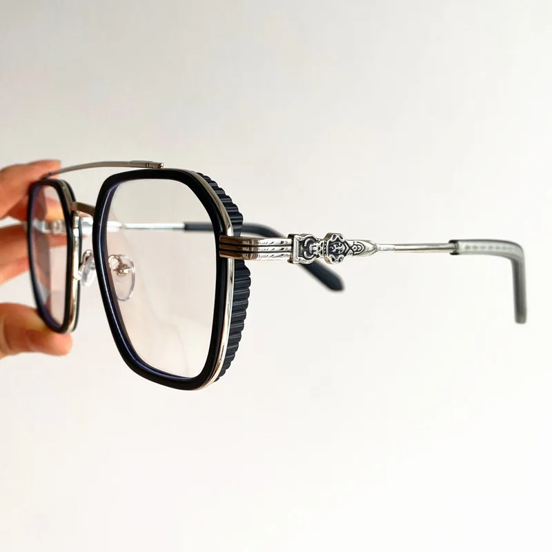 NIEUW Optische lenzenvloeistof Unisex-bril Dubbele straal Google Oversize frame Sierpersoonlijkheid Tempels Anti-blauwlichtbril