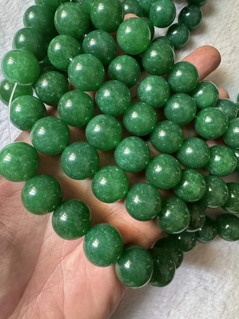 

Green Jade Beads Wholesale 25pcs/String 16mm round Gemstone for DIY Bracelet Necklace Jewelry Making