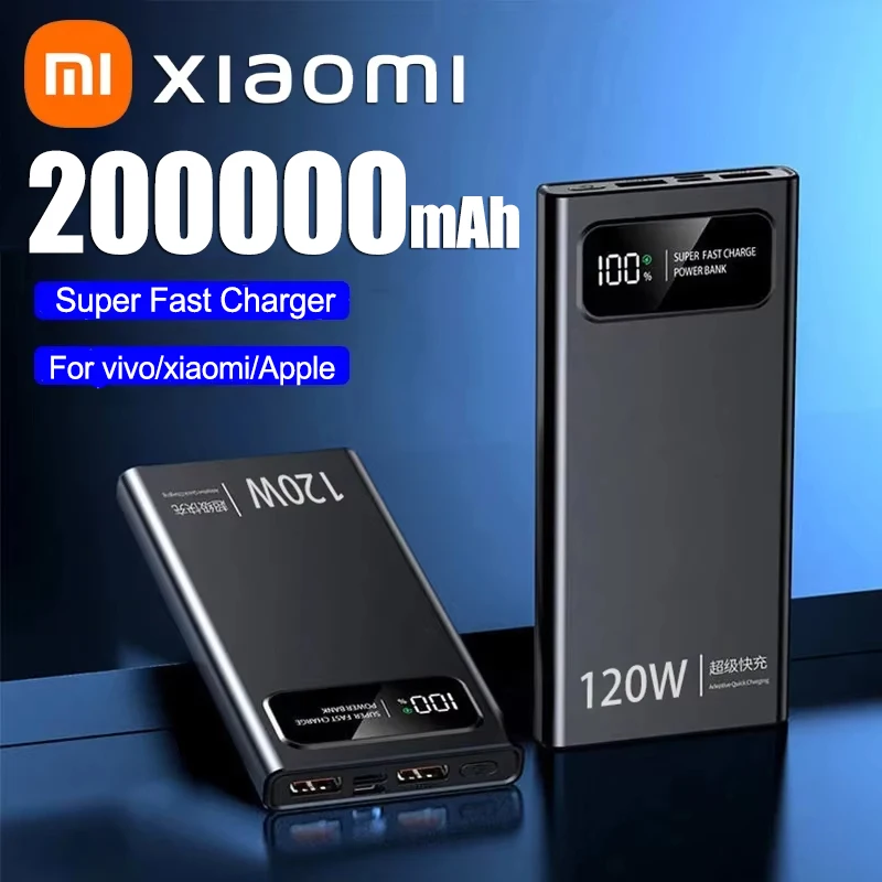 Xiaomi 120W Mobile Power Bank Super Fast Charge 200000mAh Large Capacity Fast Charge Battery External Battery Mobile Power Bank