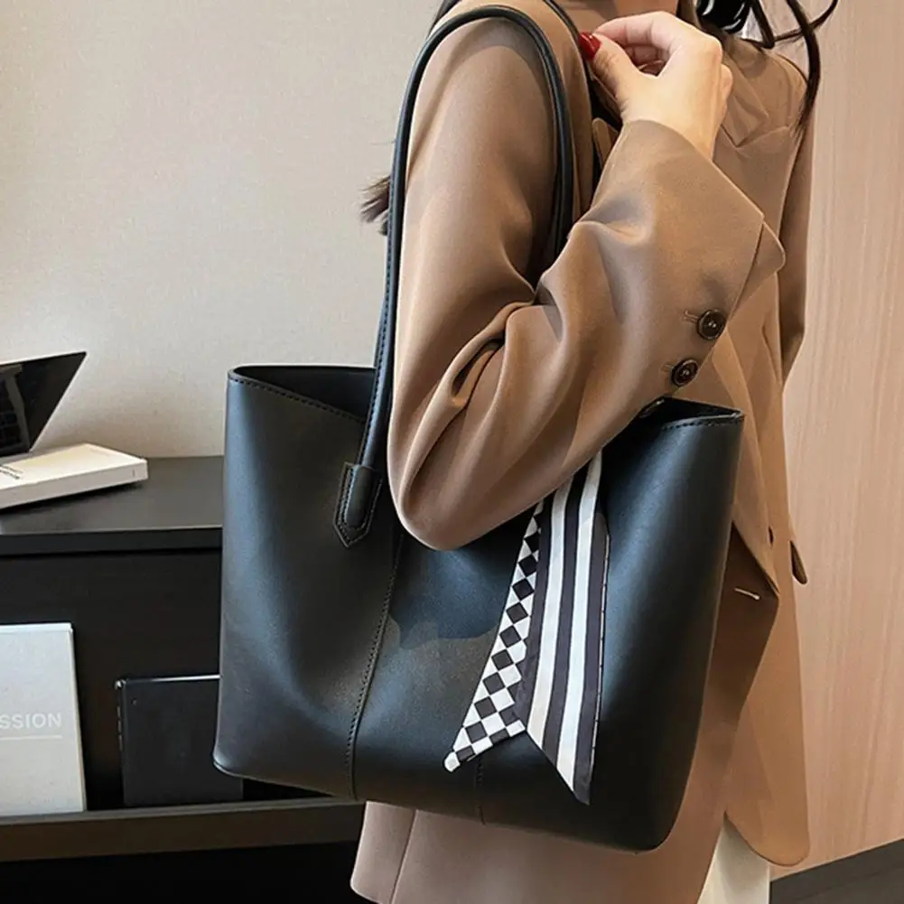 Women Shoulder Bag Stylish Faux Leather Tote Bags for Women Capacity Handbags for Office School Commuting Capacity Shoulder Bag