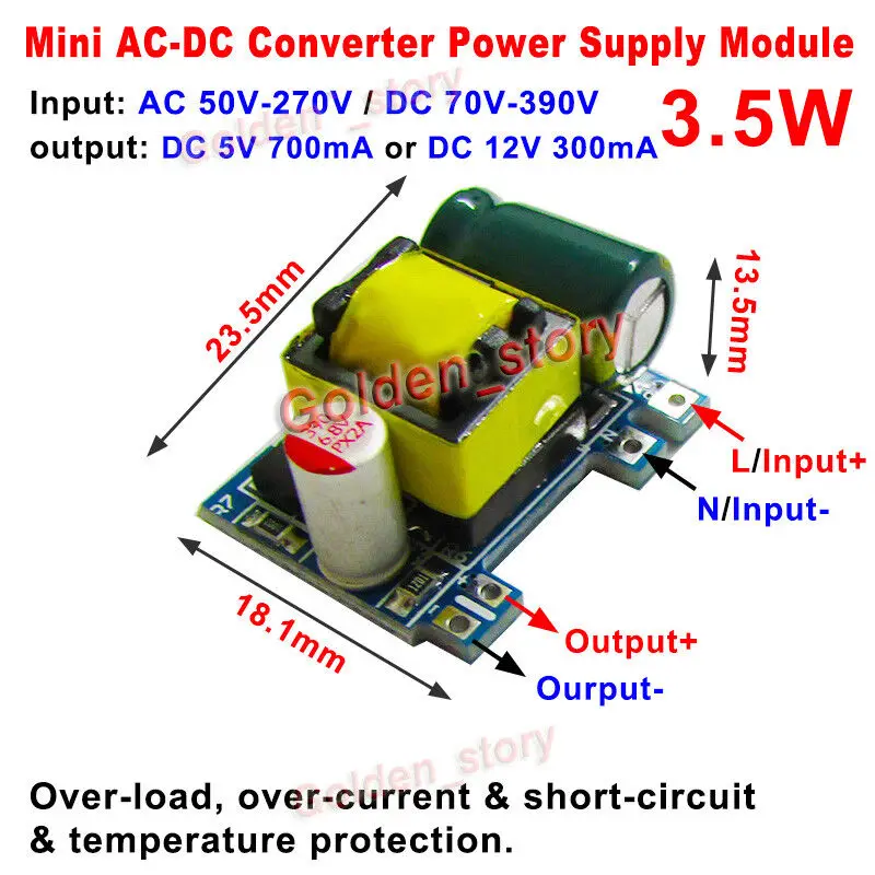 Mini 3.5W AC 110V 120V 220V 230V To DC 5V 12V Converter PCB Board Module AC-DC Power Supply Module