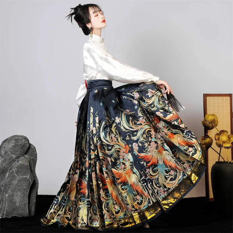 YF62 Original Horse Skirt Set Hanfu Female 2024 New Autumn and Winter Improved Makeup Hua Ming System of Ancient Clothing