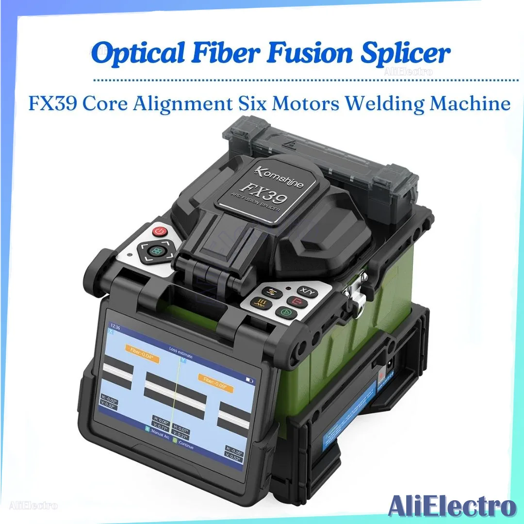 

Optical Fiber Fusion Splicer Komshine Classic FX39 Core Alignment Six Motors Welding Machine Empalmadora de fibra óptic