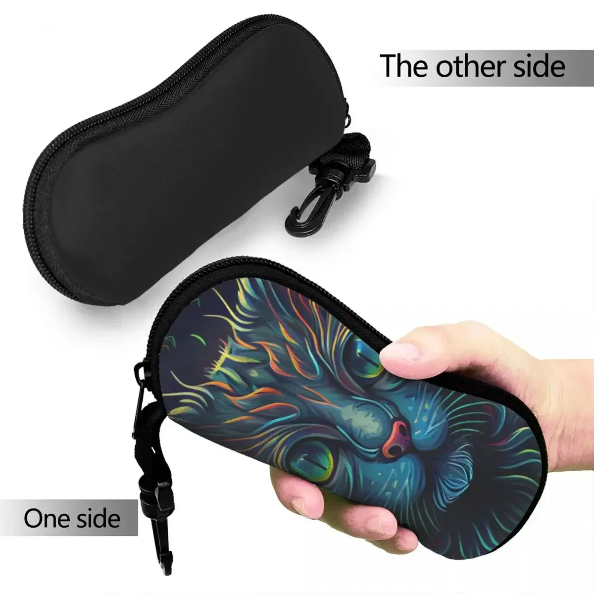 Cute Adorable Cat Glasses Case Cover cartoon animal Travel Sunglasses  For Men Female Classic Eyewear Bag Eyeglass Protector