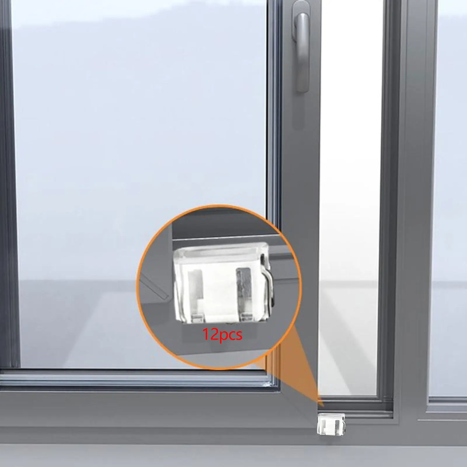12 قطعة مشبك أمان النافذة أبازيم قوية 0.7 × 1 بوصة ملحق سهل التركيب متعدد الأغراض خفيف الوزن بانت الساق مكافحة السحب كليب #3