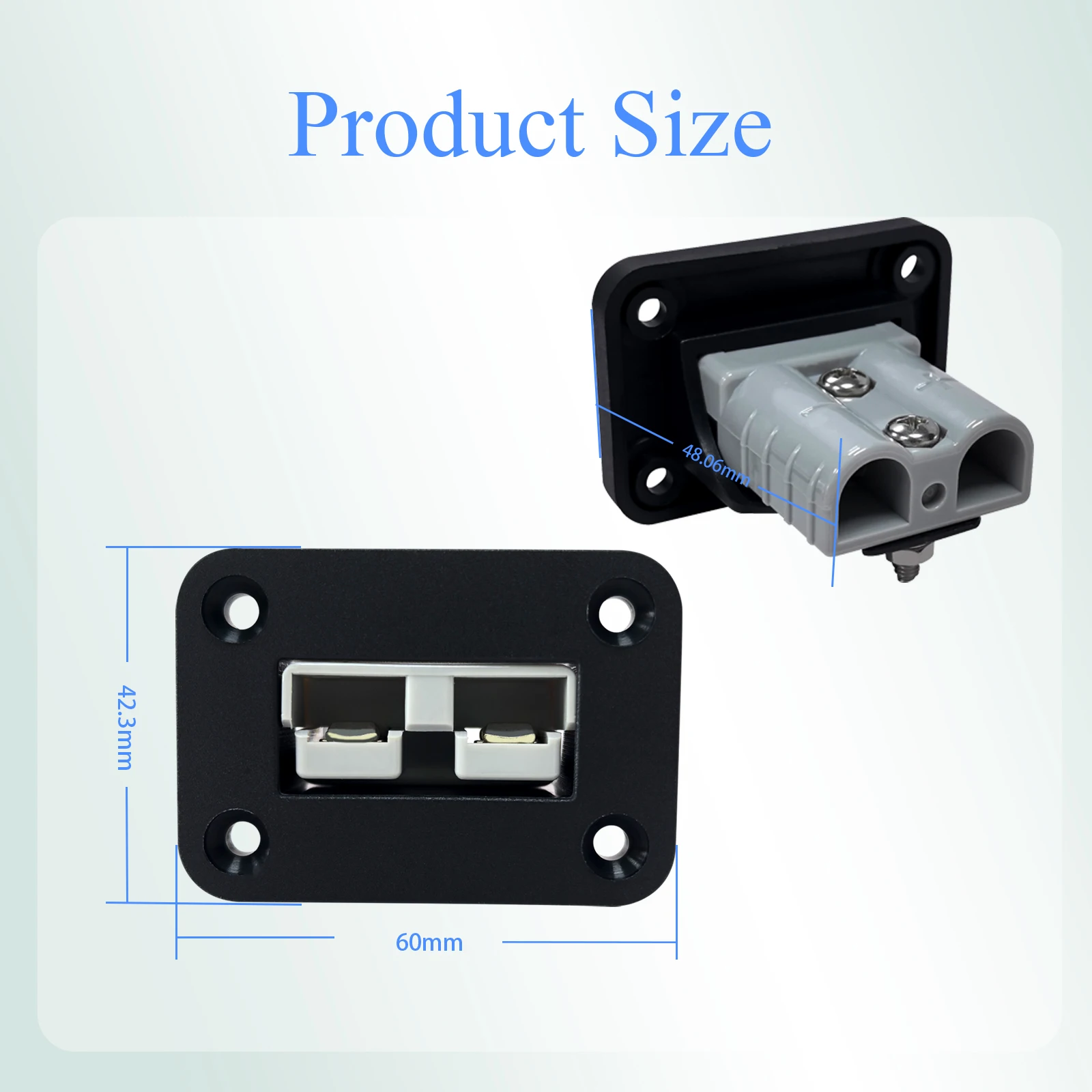 2Pcs Battery Connector 50A Flush Mount Bracket Panel 12-24V DC for Ship Yacht Anderson SB50 Series Connectors Caravan Boat Truck