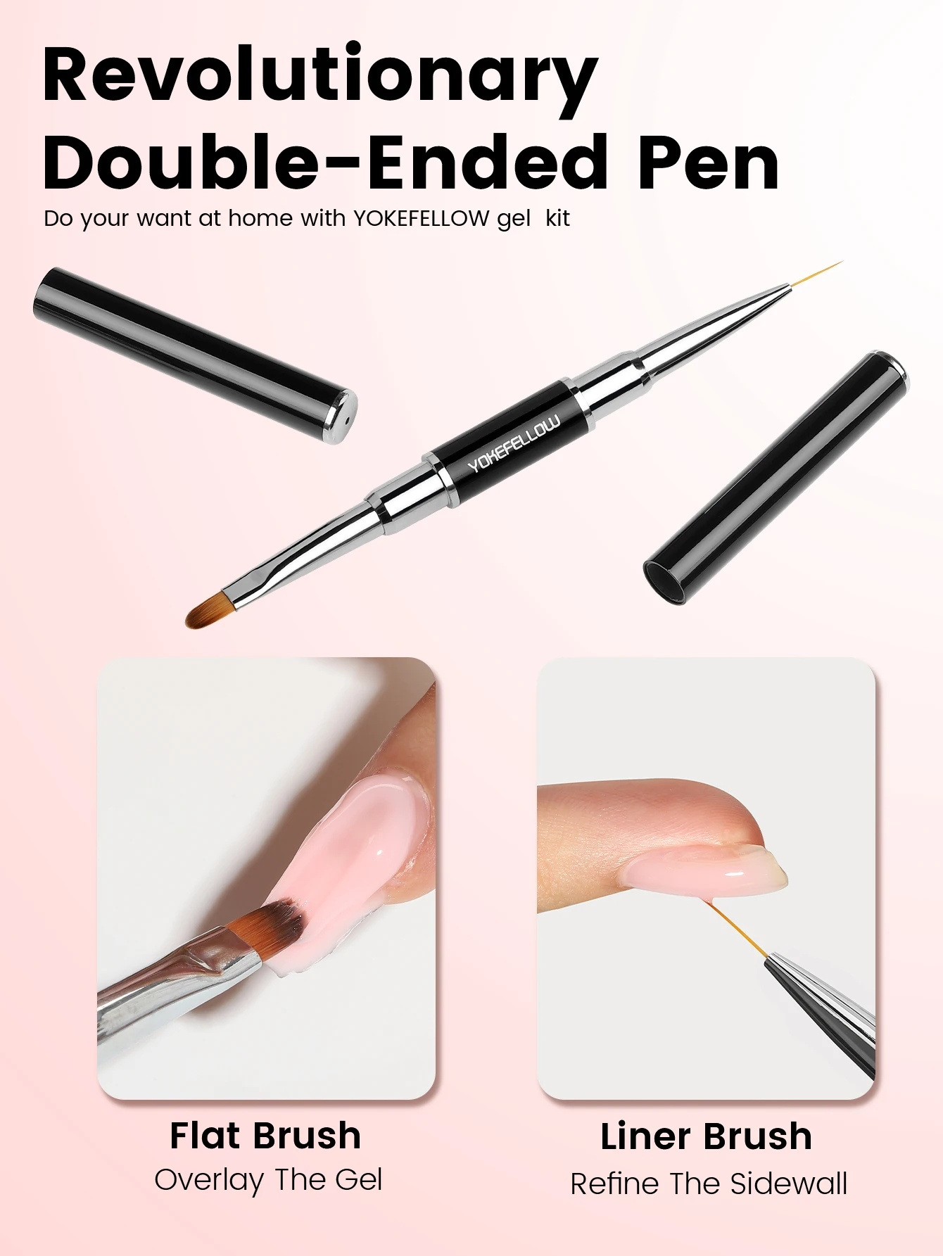 Yokefellow-Kit de extensión de uñas de Gel polivinílico, Mini lámpara de uñas, herramientas de arte de uñas, diseño de arte de uñas, Kit para principiantes, 15 piezas