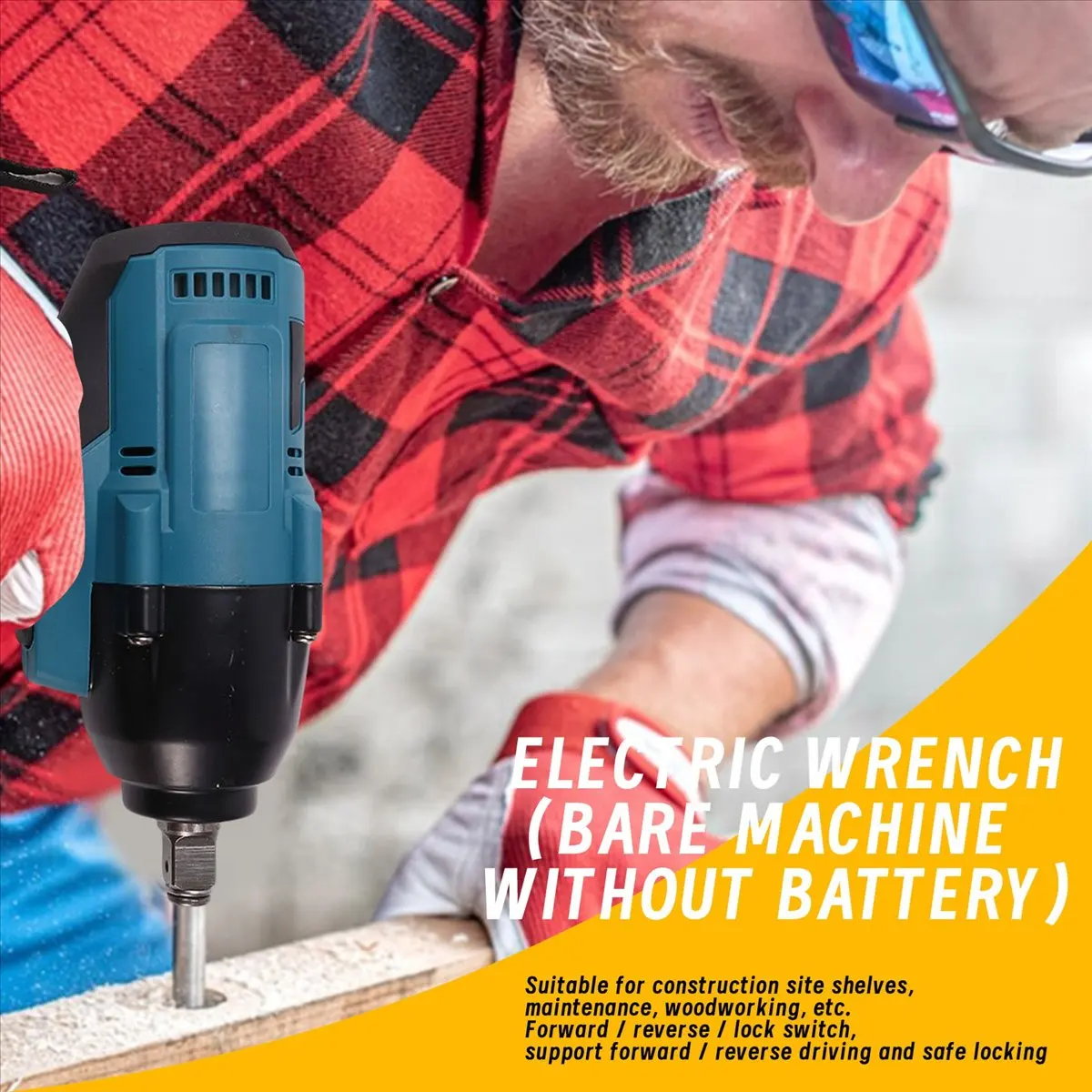 

Электрический ударный гайковерт SEO 1/2 дюйма, 600 Н·м. Высокомощный торцевой ключ для ремонта автомобилей и грузовиков, совместимый с аккумулятором Makita 18В