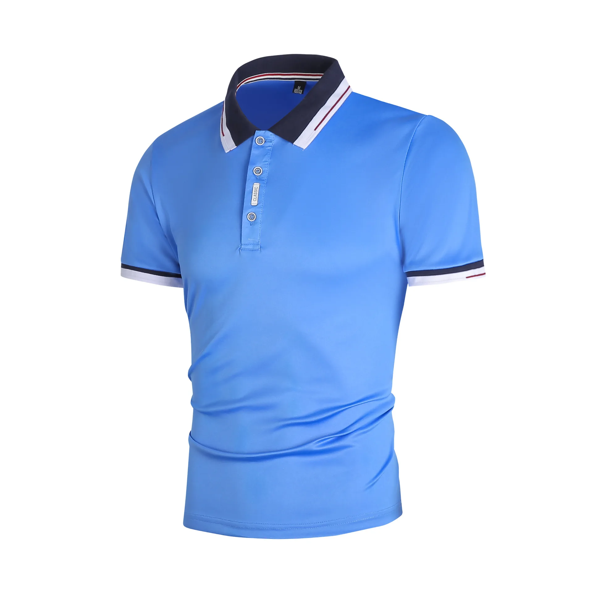 Nova camisa polo de algodão polo giraffe masculino sólido casual ajuste fino bordado de manga curta polo masculino 8 cores