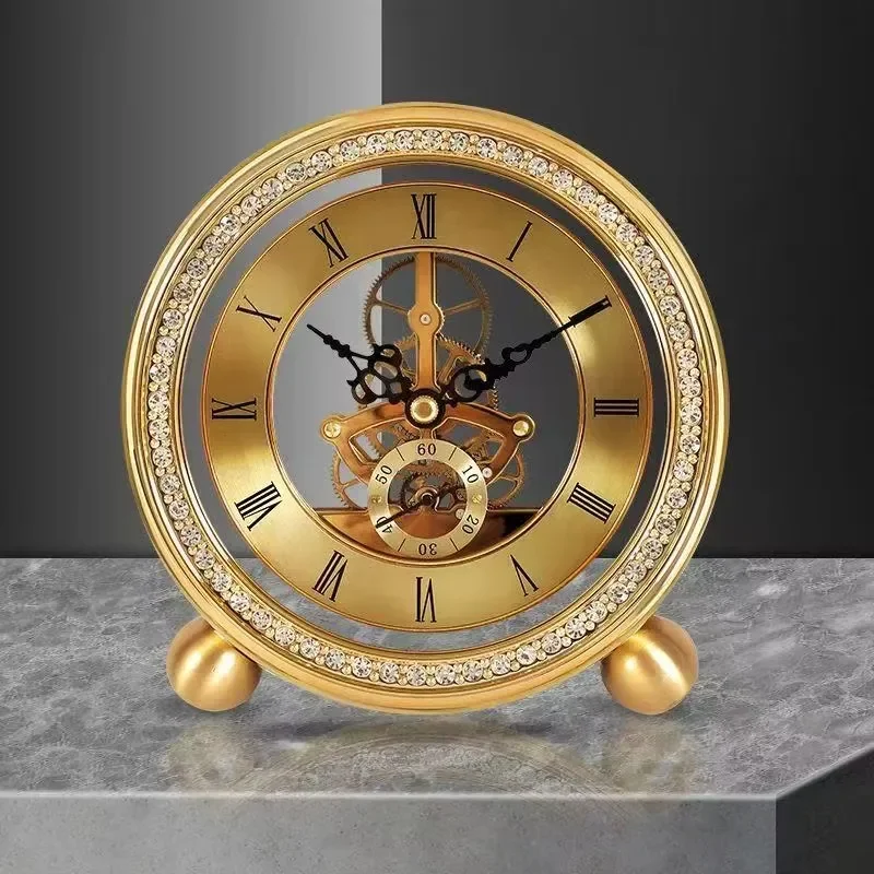 15.5x15cm Modern Square Desk Clock Minimalist Tabletop Timepiece for Living Room Home Decor Silent Quartz Alarm Clock
