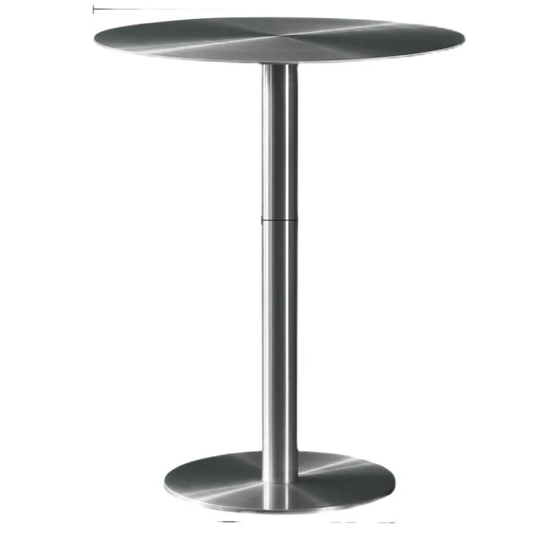 

Outdoor stainless steel small round table simple metal bar table industrial style coffee shop chair combination