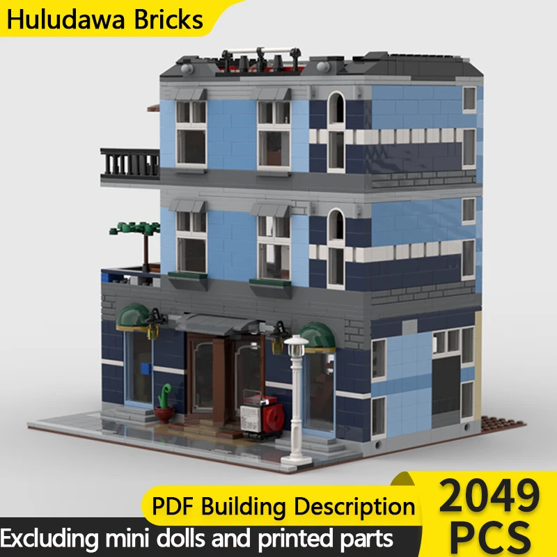 

City Street View Model MOC Building Bricks Old Town Grand Hotel Modular Technology Children Holiday Gifts Assemble Toys Suit