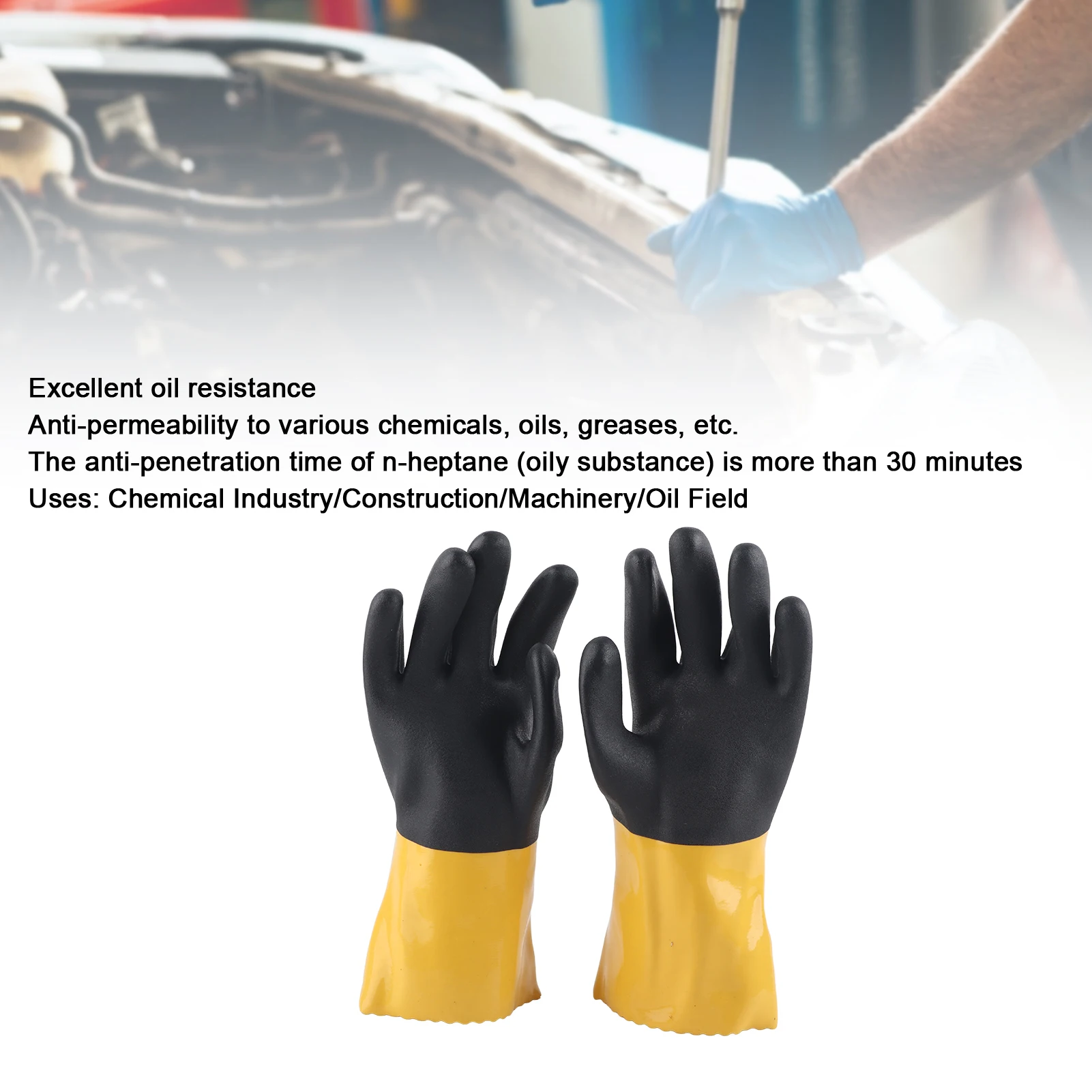 

ZK30 PVC Coated Safety Work Gloves Oil Acid Alkali Resistance for Chemical Industry Machinery XL PVC Duty