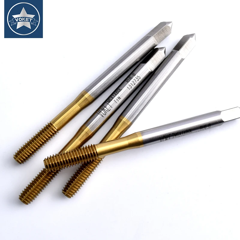GULING HSS-E formando rubinetto gambo lungo con rivestimento TIN filo di lunghezza totale 80 millimetri Metrico rubinetto macchina M1.4 M1.6 M2 m2.5 M3 M4 M5 M6
