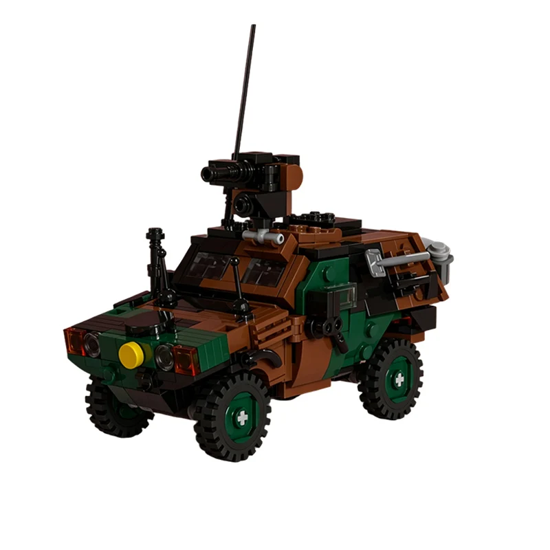 Wheeled Armored Vehicle Model MOC Building Bricks War Equipment Style Modular Technology Gifts Holiday Assemble Toys Suit