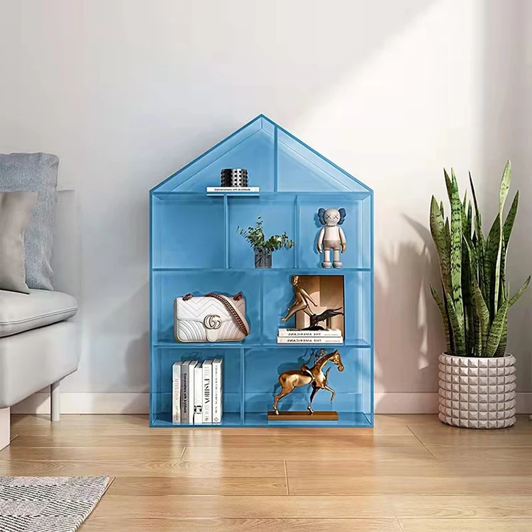 sF-Custom Transparent Modern Plastic Bookshelf Custom Color Acrylic Display Rack for Children's Books#