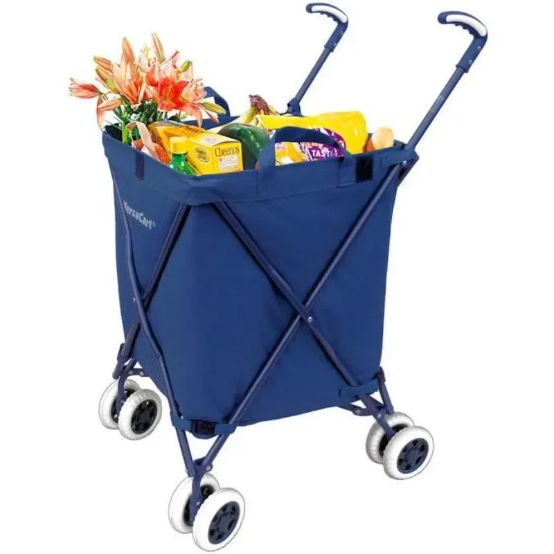 

VersaCart Transit -The Original Patented Folding Shopping and Utility Cart, Water-Resistant Heavy-Duty Canvas with Cover