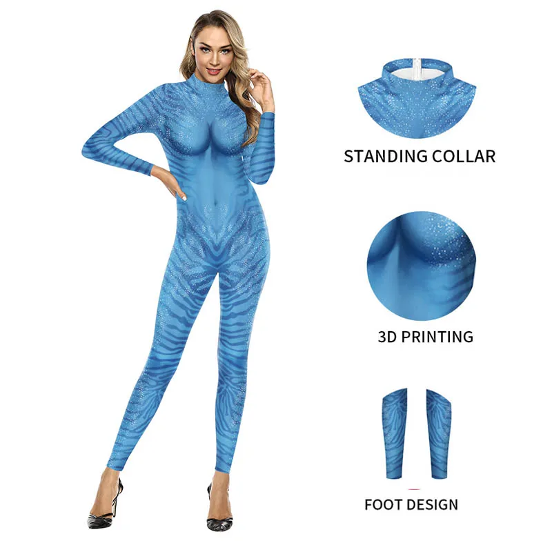 Zawaland Women Sexy Clothing Zentai Cosplay Movie Costume Catsuit Jumpsuit 3D Printed Festival Party Bodysuits Female Outfit