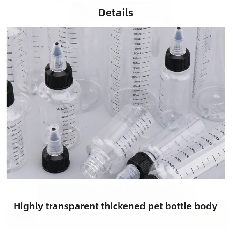 30-230ml Bottiglia vuota per tinture per capelli Misurata Twist Top Cap Contenitore da spremere ricaricabile con scala graduata per inchiostro pigmentato per tatuaggi