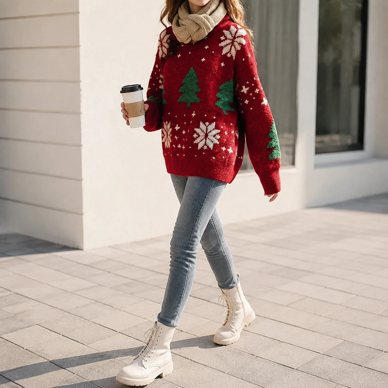 Loose Fit Pullover Sweater Regular Length Elegant and Refined with Winter Medium Weight Refined Commuter Single Women Sweater