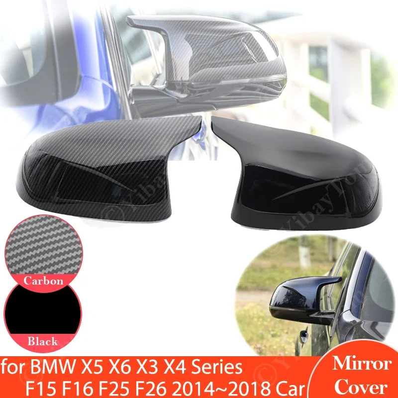 Für BMW X5 F15 X6 F16 X3 F25 X4 F26 2014 - 2018 Spiegel Abdeckung Kappen Horn Hohe Qualität Carbon faser Zubehör 2017 2016