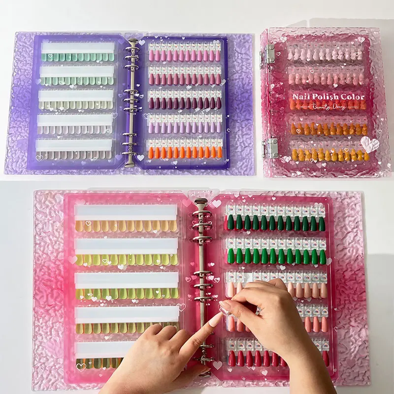 120/180/240 Tips Magnetic Nail Gel Polish Color Display Book Nail Art Swatch Card Acrylic Large Storage Manicure Testing Tools