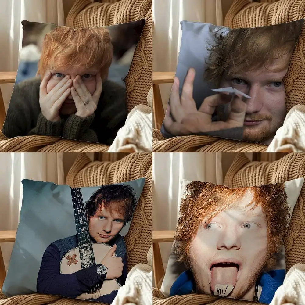 E-Ed Sheeran Hot Singer Album Square Double-Sided Printed Pillow Case Sofa Cushion Cover Bedroom Bedside Decor