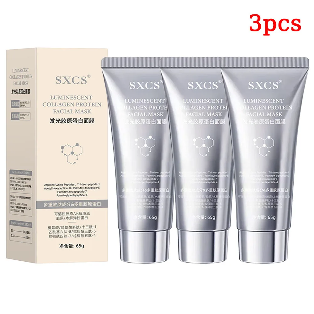 1-3pcs Collagen Wrapping Peel Off Mask Illuminate Plump Hydrate Face Firming Skin Rejuvenation Makeup Facial Moisturizing Smooth