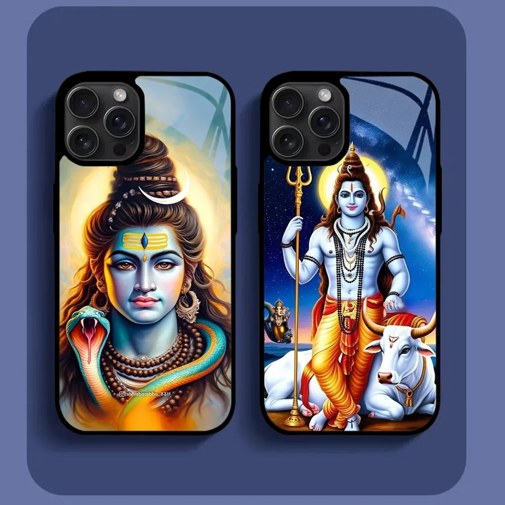 Hinduism Supreme Lord Shyva Man Phone Case For IPhone16 15 14 13 12 11 Pro Xs Max Mini XR X 7 8 Plus Luxury Mirror Hard Funda