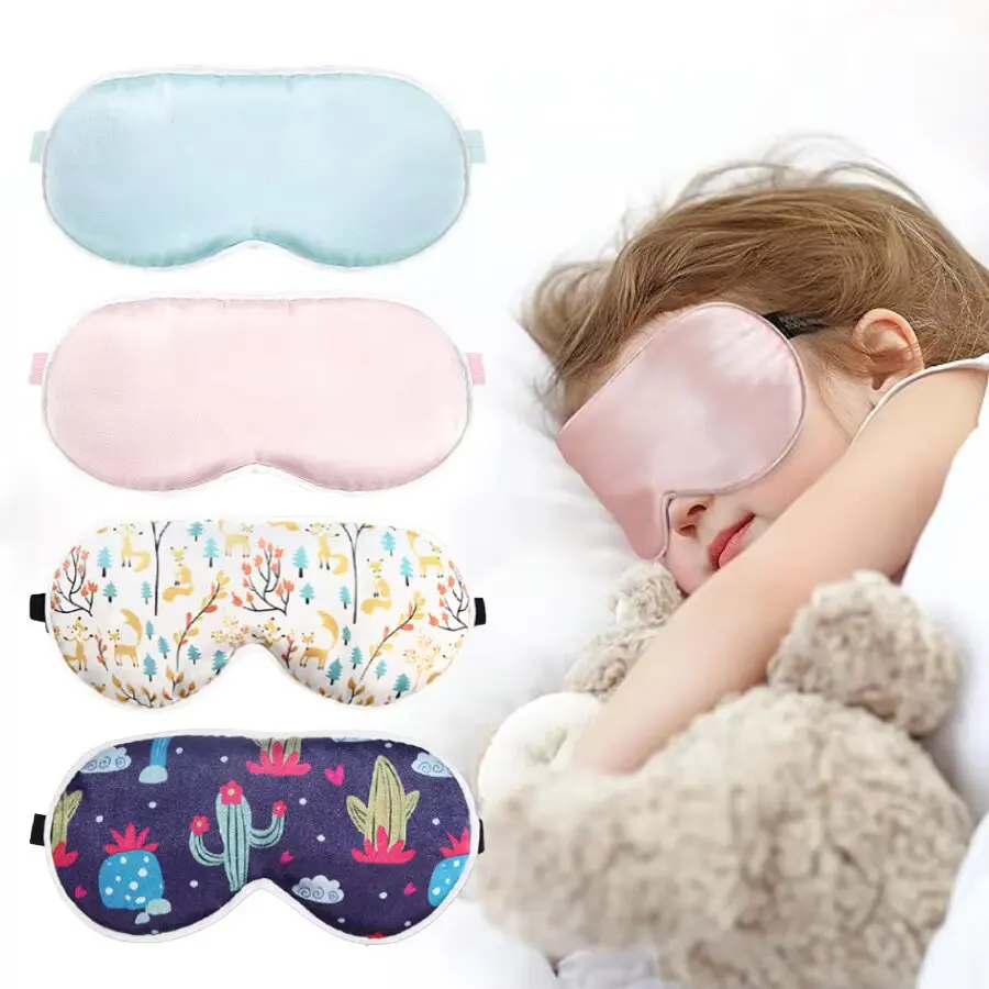 Kids Sleep Eye Mask 5-15 Years Old 100% Natural Silk Kids Blindfold with Adjustable Strap for Night Sleeping Travel