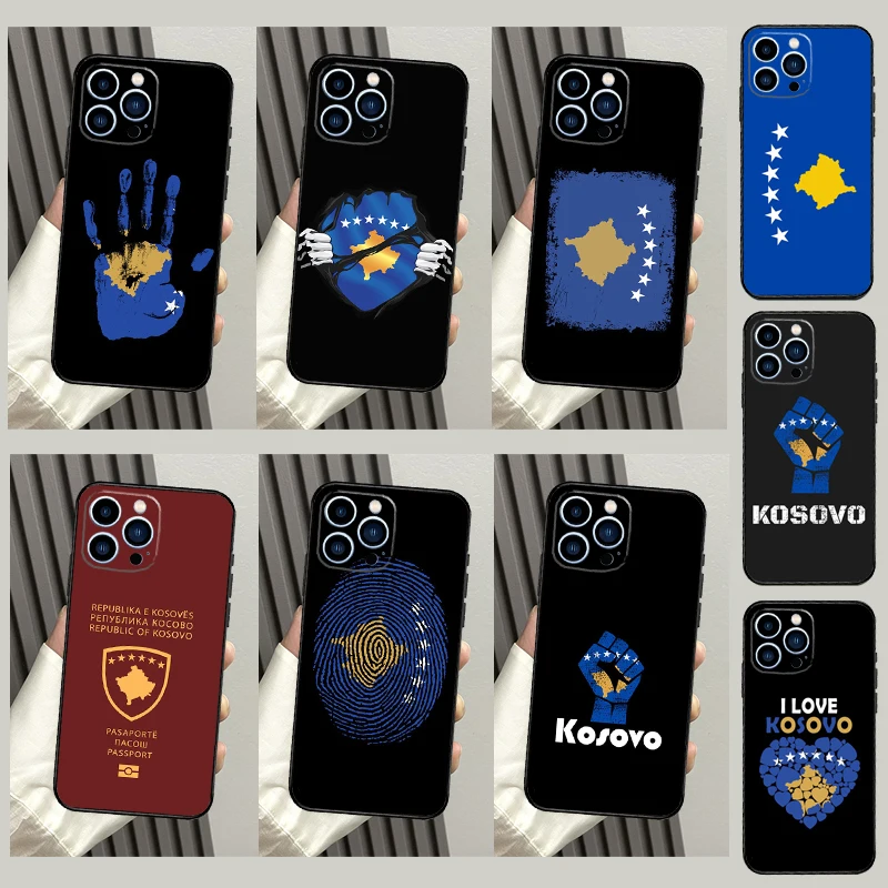 Kosovo National Flag Phone Case For iPhone 16 15 13 12 Mini 11 14 Pro Max X XR XS MAX Plus Cover Coque