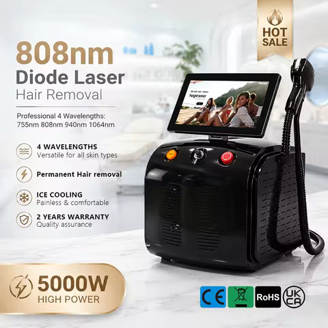 High Power Soprano New Technology Titanium Ice Platinum 2in1 4 Waves Laser Hair Removal Device 4000W NDYAG Machine