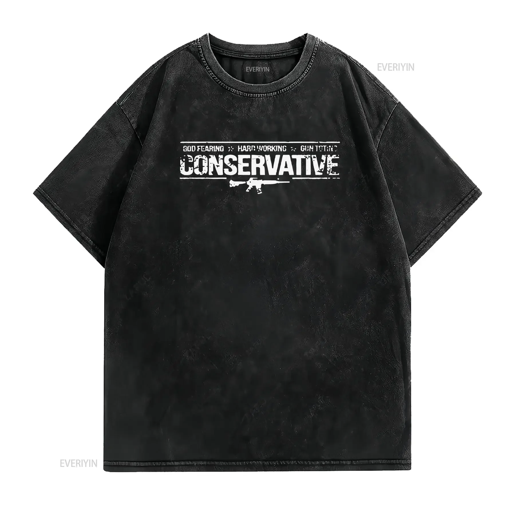 Mens T Shirt Conservative 2nd Amendment Pro Gun Rights Clothing vintage Washed streetwear Versatile fashion designer clothes
