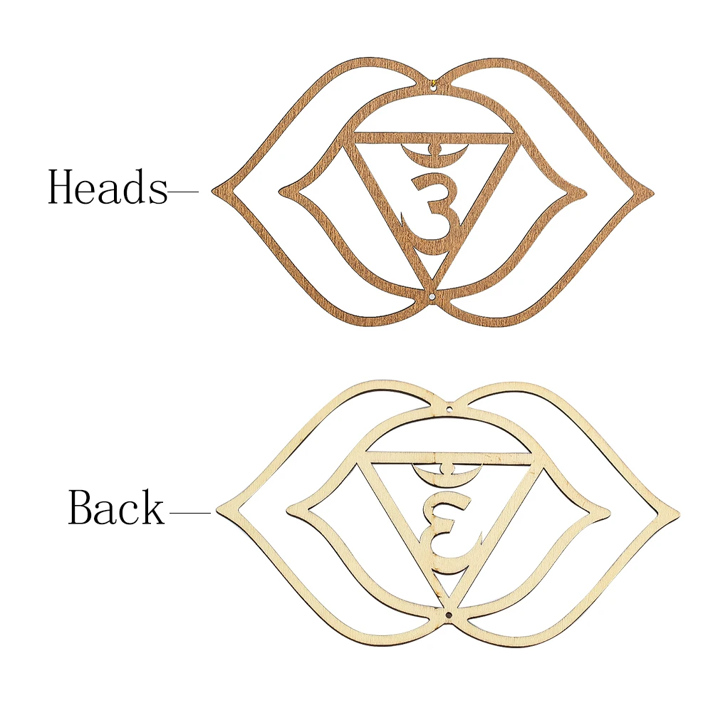 7PCS/SET Wooden Seven-chakra Hollowed Wall Hanging  Wiccan Decor Home Yoga Meditation Handicraft Accessories Decoration Pendant