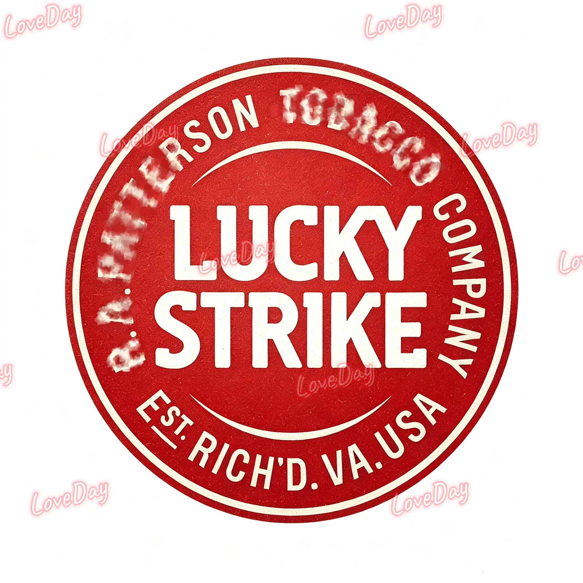 Motorcycle Race Sponsor Lucky Strike Logo Sticker Vinyl Retro Racing Sticker Red Blue Racing Culture Symbol Collection Sticker