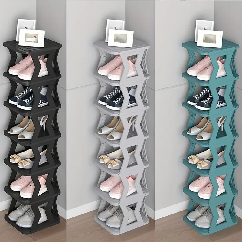 Multi-tiered Home Shoe Rack; Sturdy, Narrow, Compact, Hourglass-shaped Shoe Rack for The Hallway; Multifunctional Shoe Storage