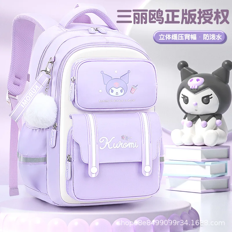 

Sanrio Girls Student Schoolbag Backpack Primary School Angry Pad Schoolbag New Cute Cartoon Kuromi My Melody Children's Gift