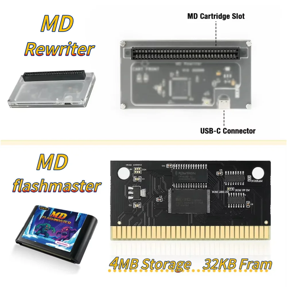 Epicjoy md reescritor cartucho de jogo md flashmaster programador para sega 16bit megadrive genesis md console de jogo