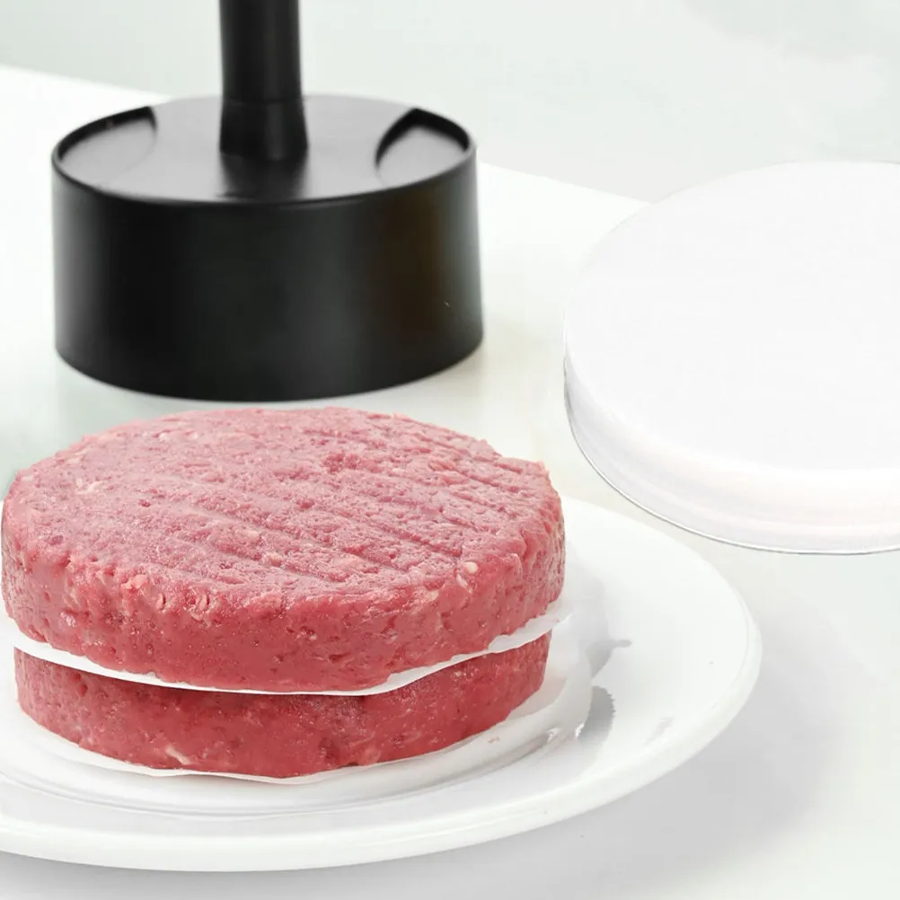 1Set Non-Stick Burger Press Patty Maker with Paper Liners Ergonomic Design for Effortless Use in Home Kitchens